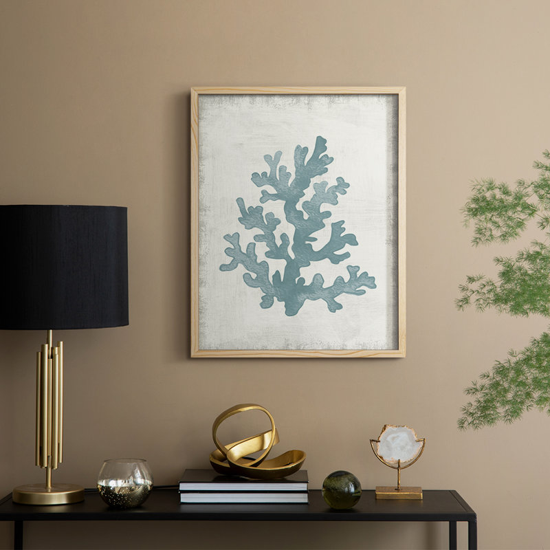 Coral Oasis II, reproduction encadrée - bois massif, Naturel, H 21 po x l 17 po