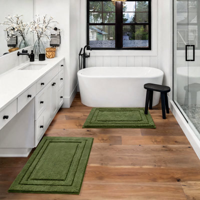 Bathroom Rugs Set, Non-Slip & Quick-Dry Soft Bath Mats For Bathroom, Toilet And Shower Floor(Set Of 3)