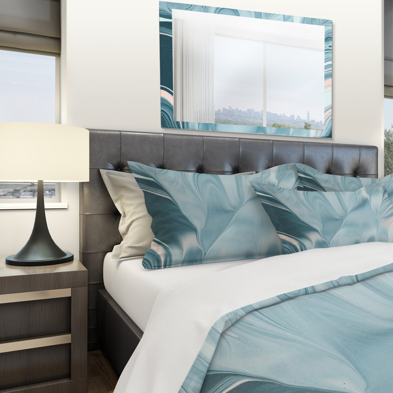 Blue Modern Water I - Ensemble de housse de couette transitionnelle moderne - Polyester en microfibre