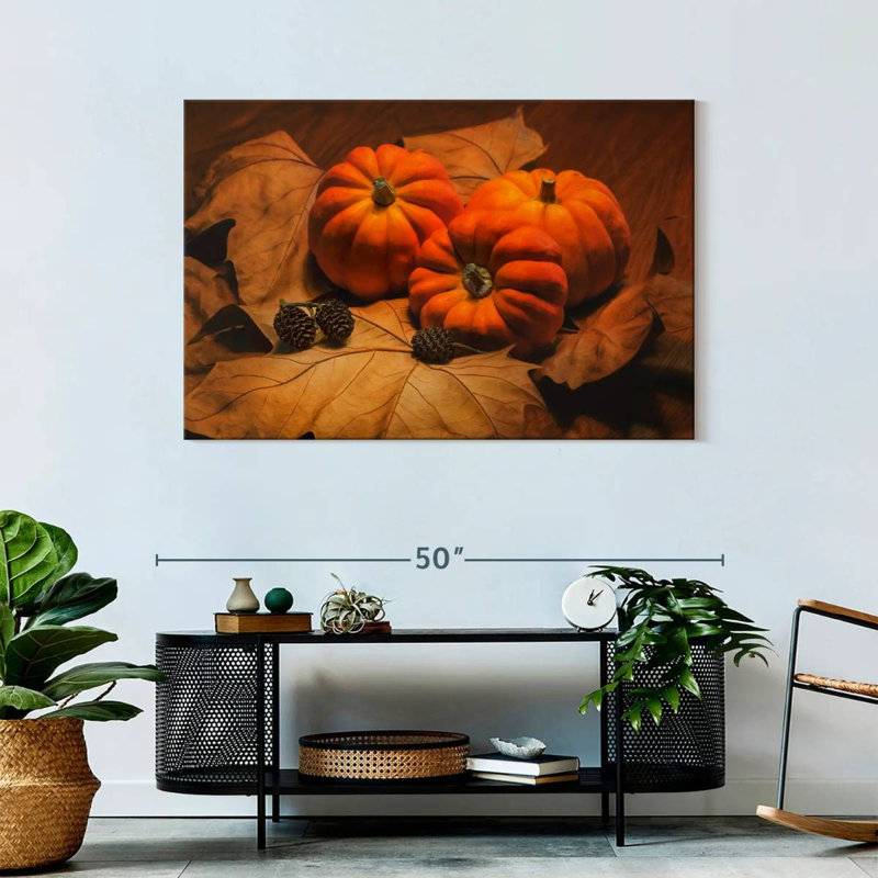 Pommes de pin et citrouilles Yarlin, H 30 po x l 45 po