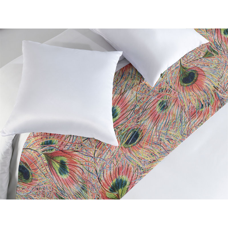 Foulard de lit Ambesonne Peacock Feathers, Très grand lit
