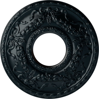 Médaillon de plafond Endurathane Hurley, diamètre extérieur de 22 1/8 po x P 7 1/4 po x P 1 3/4 po (convient aux auvents jusqu'à 7 1/4 po), finition d'ombre de nuit peinte à la main