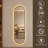 65" x 18" Capsule-Shaped Dimmable LED Full Length Wall Mirror with Black Frame