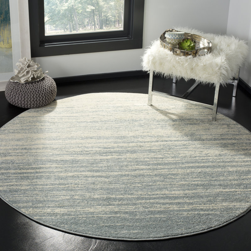 Tapis ardoise et crème Bethlyn, Rond 5 pi
