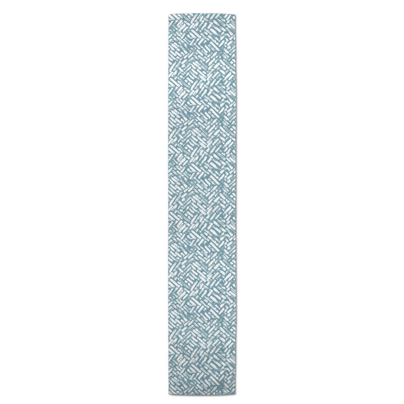 Chemin de table roughhexagon Askerby, 72 po x 16 po, Bleu ciel, Whipton Strokes 