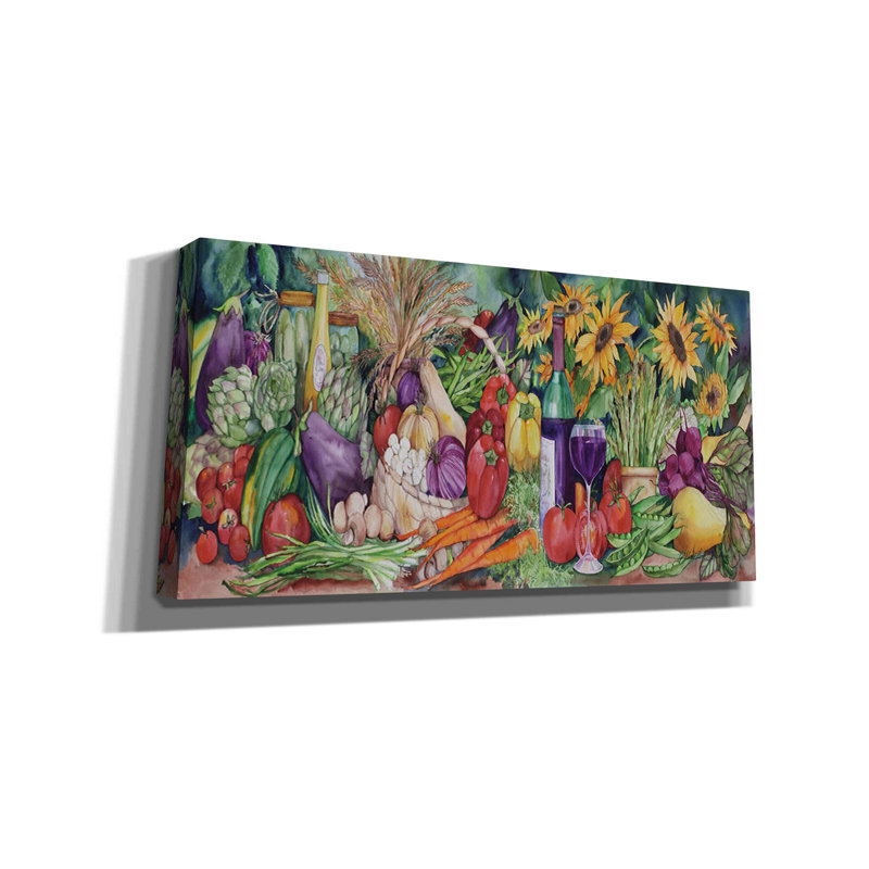 «Légume Medley» par Danhui Nai, art mural sur toile, H 12 po x l 36 po x P 1,5 po
