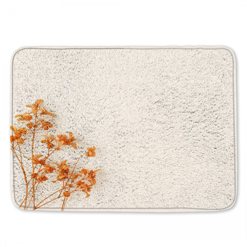 Tapis de bain fleurs séchées, 34in W x 21in L