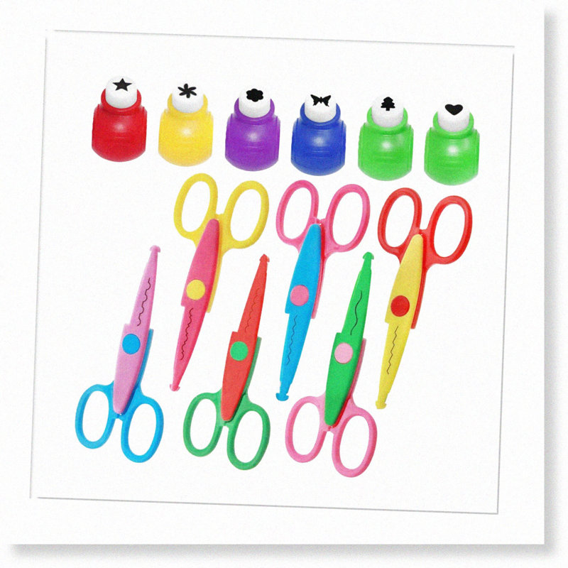 12-Piece Scrapbooking Punch and Scissors Set