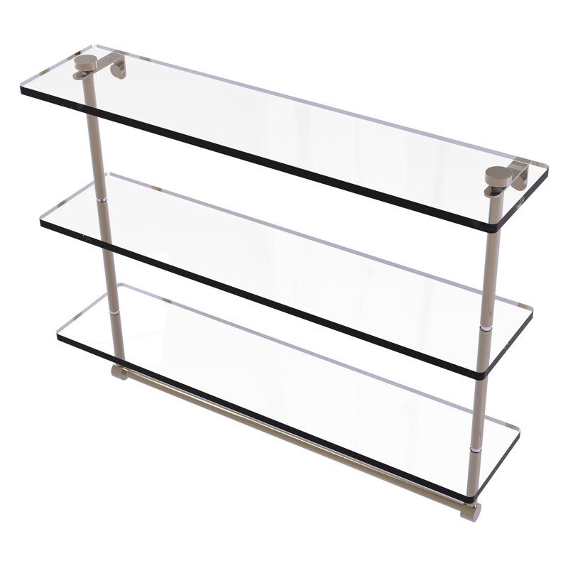 Tablette à 3 niveaux avec barre à serviettes Gober, Étain antique, 22 po