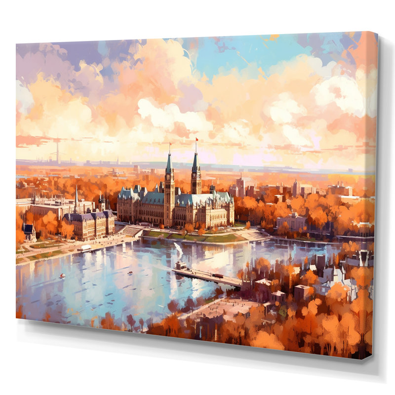 «Sunny On Ottawa River» sur toile, H 12 po x l 20 po x P 1 po, Toile tendue