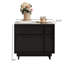 Table polyvalente de style Mid-Century, 2 tiroirs et rangement ouvert, table de chevet et canapé d'appoint à finition noire-129943975