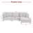 4 - Piece Upholstered Light Gray Corduroy Modular Sectional with Pillow Back and Removable Ottoman-408743716