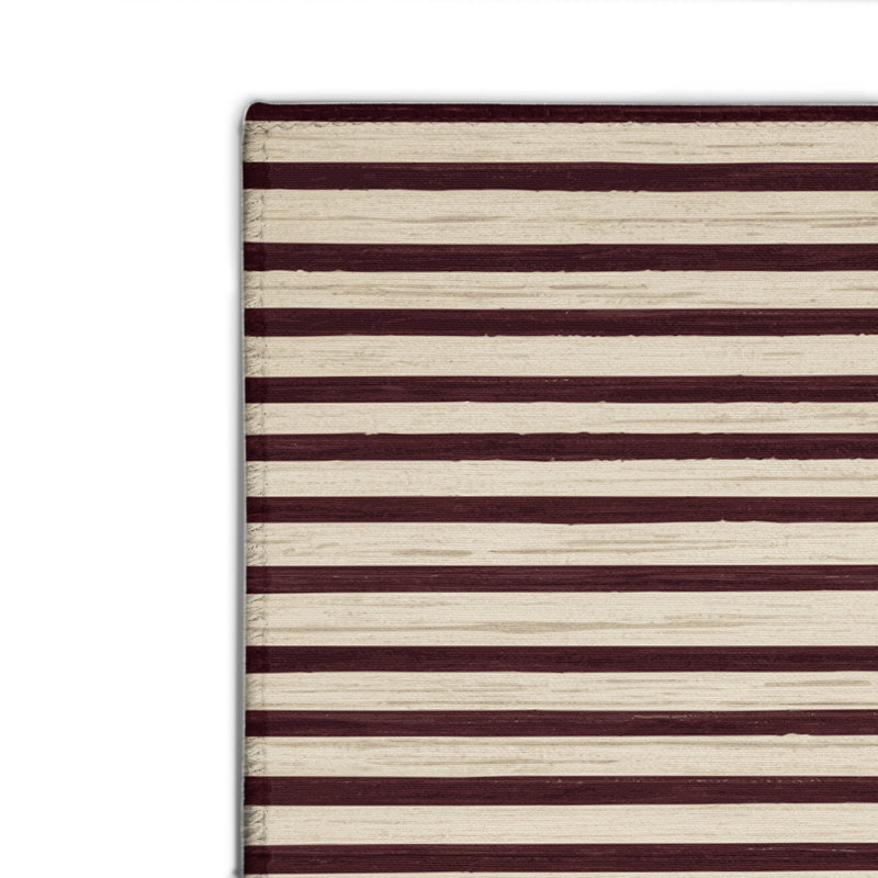 Tapis intérieur / extérieur beige HorizontalStripes, Rectangulaire 2 pi x 3 pi
