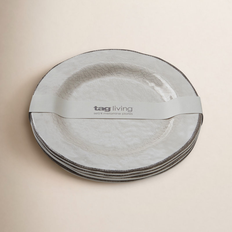 Melamine Salad Serving Plate, Light Gray, 0.5" H x 9" L x 9" W