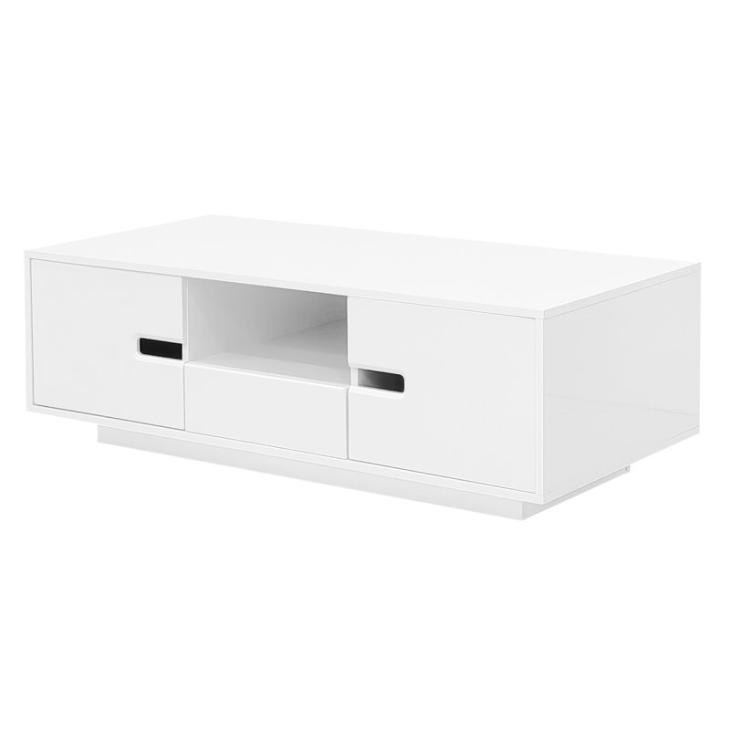 High - Glossy, Coffee Table, 16 Color Led Lights, Storage Cabinet, Contemporary Home Decor, Space Efficient Design Elegant, Rectangle Colors, Shelf For Living Room, Simple Assembly Guide