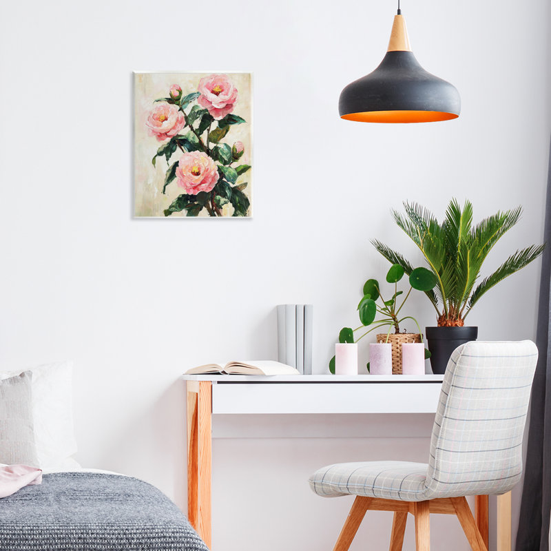 Plaque murale coquelicots peints roses, par Petal Prints Design