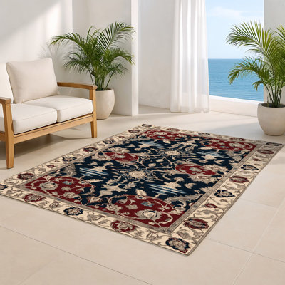Tapis d'intérieur et d'extérieur noir Persian