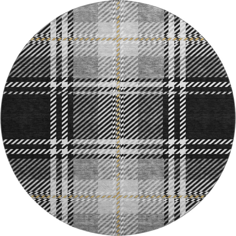 Premium Machine Washable Prisco Black Rug