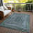 Machine Washable Indoor/Outdoor Xhevrie ACN1725 Teal Rug-1721328024