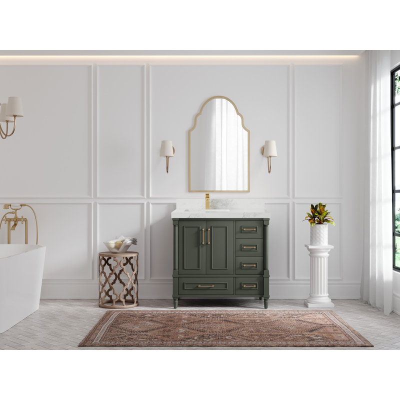 Aberdeen 36'' Single Bathroom Vanity with Top, Calacatta Nuvo