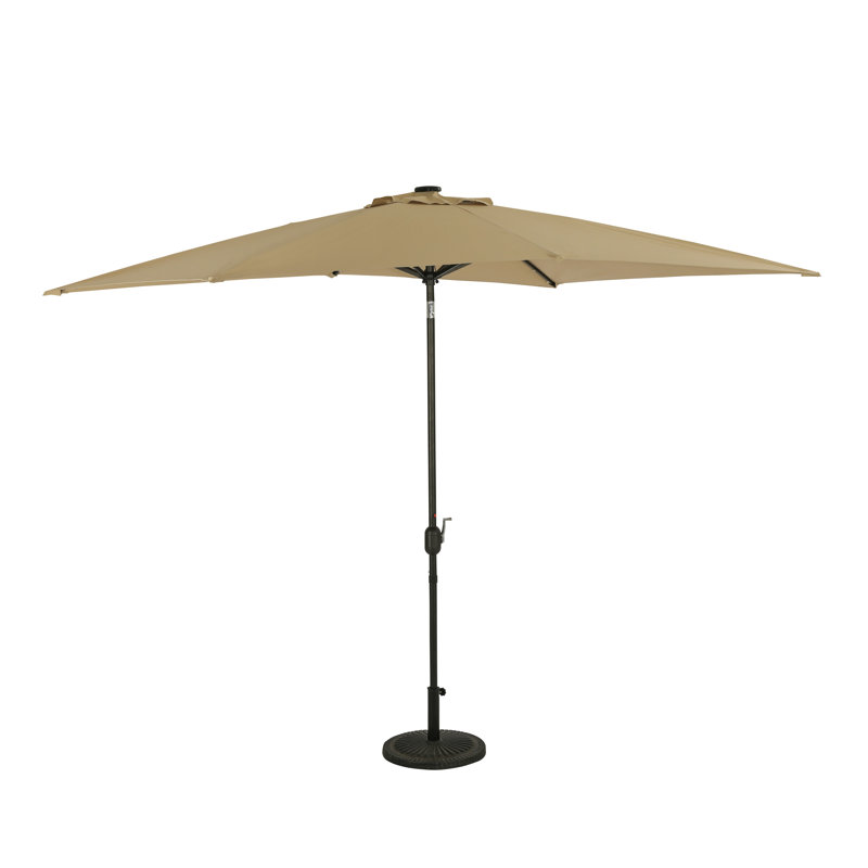 Parasol de marché rectangulaire éclairé 6 pi 6 po x 10 pi Lochala, Champagne
