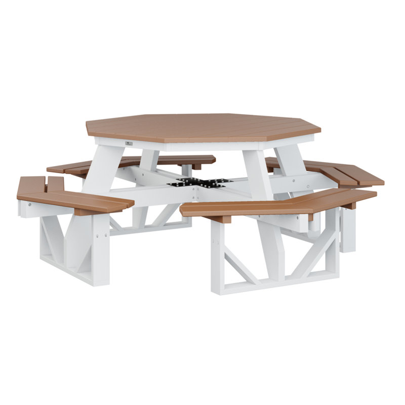 Table de pique-nique Ada, H 29 po x L 85 po x l 85 po, Cèdre / blanc