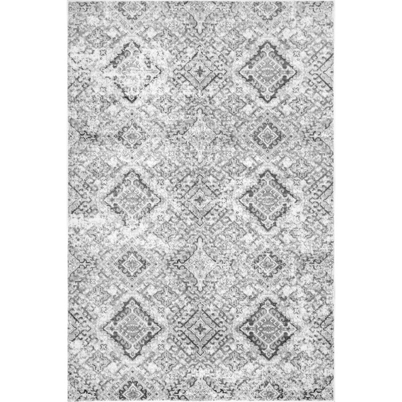 Tapis gris de style sud-ouest Simon, Rectangle 3 pi x 5 pi