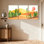 Cactus, paysage désertique avec cactus et coucher de soleil, ensemble de 3 impressions sur toile