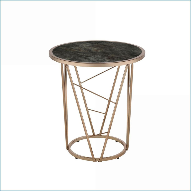 Table basse ronde de salon en chêne blanc - structure chromée, support en X stable, assemblage facile