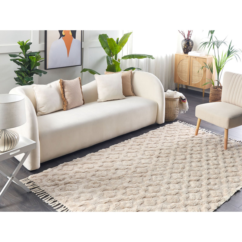 Winthrope Geometric Cotton Hand Woven Area Rug, Rectangle 140 x 200cm