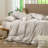 MooMee Gingham Duvet Cover Set with Zipper Closure 8 Ties 100% Washed Cotton Linen Like Breathable Lightweight-115836941-115836937