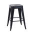 Tabourets de bar en métal sans dossier (lot de 2), hauteur de comptoir 61 cm, noir mat, indéformables, montage rapide, outil noir inclus pour la cuisine.