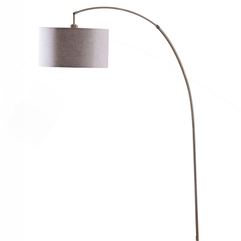 Lampe sur pied en métal 86 "Bowery", Beige, Or antique