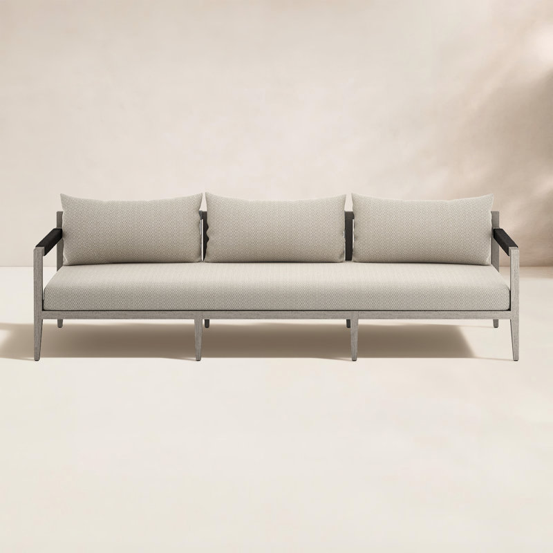 Sherwood Outdoor 3 - Seat Patio Sofa, Washed Brown, Faye Sand