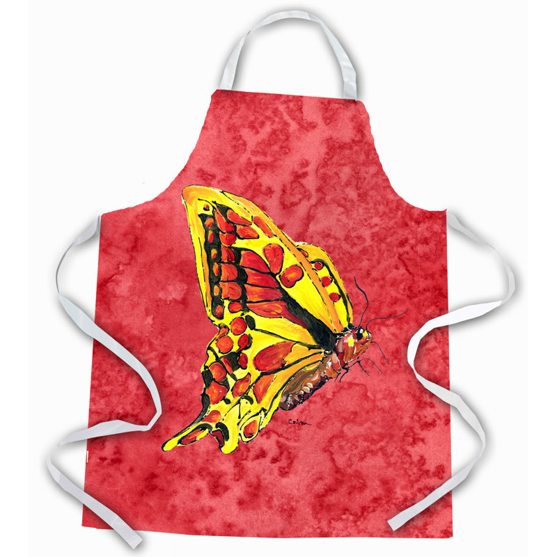 Tablier à papillon, Rouge / Jaune