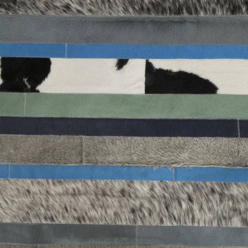 Nueva Raya Cowhide Striped Area Rug, Runner 2'7" x 9'10"