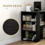 Bureau d'angle en L, bureau à domicile rotatif à 360 degrés avec tablettes de rangement, poste de travail de table d'écriture-373975304