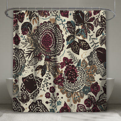 Rideaux de douche à motif floral