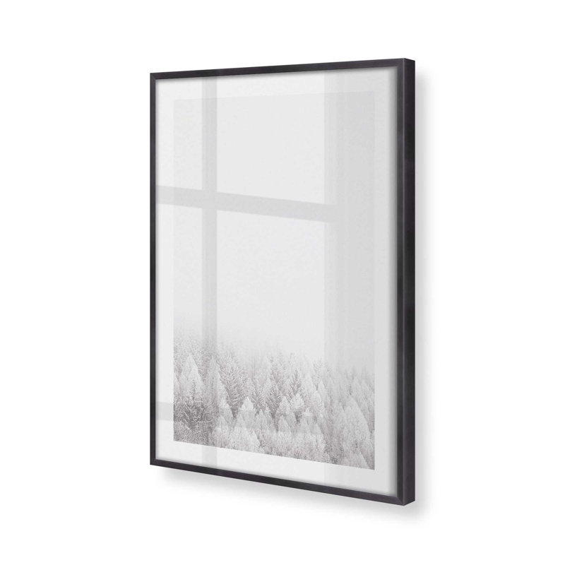 Impression de couverture d'hiver, dans un cadre,, Cadre en zinc patiné, H 21,25 po x l 17,25 po x P 1,25 po