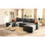 Canapé modulaire moderne avec rangement, canapé en tissu de chenille en forme de U 6 pour le salon, grand lit modulaire de 123 po