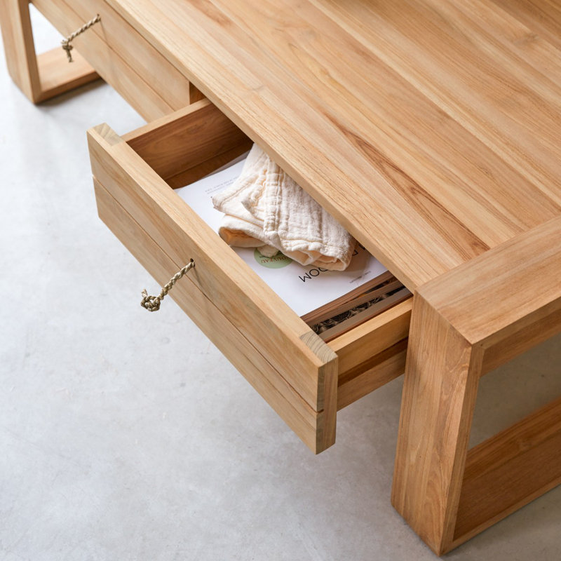 Nasrine Solid Wood Sled Coffee Table