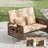 2 PCS Wicker Loveseat & Storage Ottoman with  4-Level Backrest & Soft Cushion Brown-1740279407