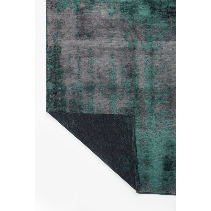 Rapture Teal/Gray Abstract Luxury Area Rug, Rectangle 7'10" x 11'2"