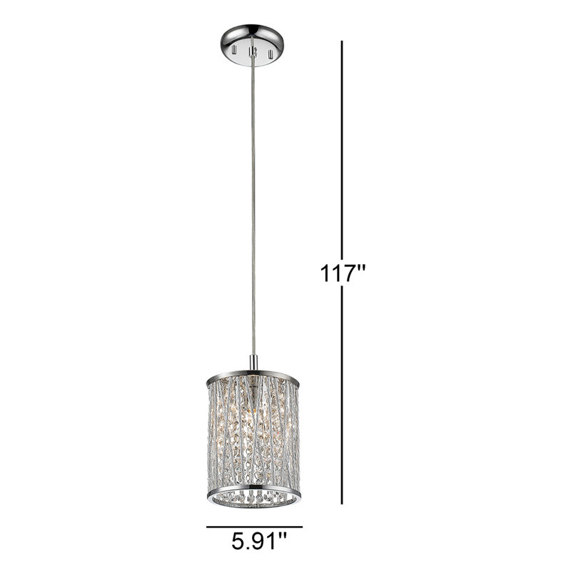 Luminaire suspendu cylindrique à 1 lumière Alezay