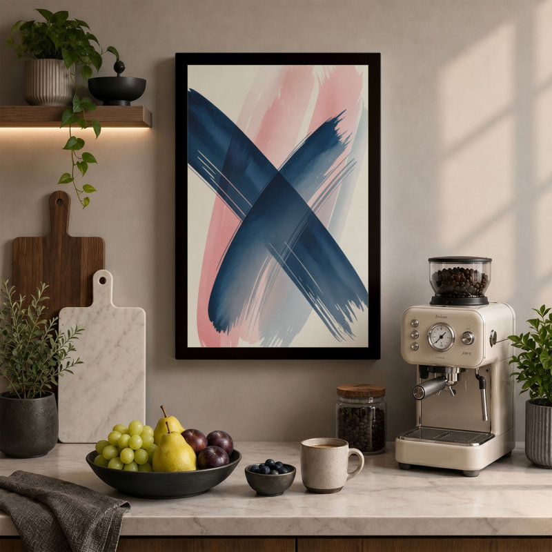 Crossing Lines Minimalist - Wrapped Canvas, 24x16 - 61.0 x 40.6 cm, White Border
