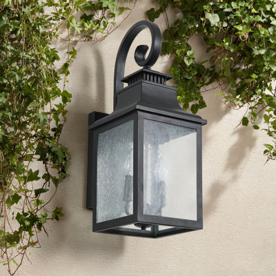 23"(H) Outdoor metal wall lamp with transparent glass cover