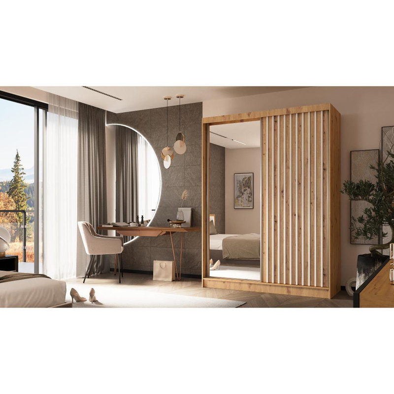 Ashantia 2 Door Sliding Wardrobe, Light Brown