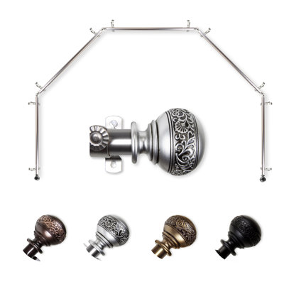 Solon Adjustable Bay Window Single Curtain Rod