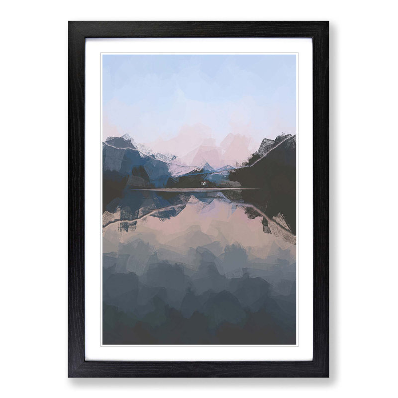 Italian Lake in Abstract - Picture Frame Graphic Art Print, Black Framed, 87cm H x 62cm W x 2cm D