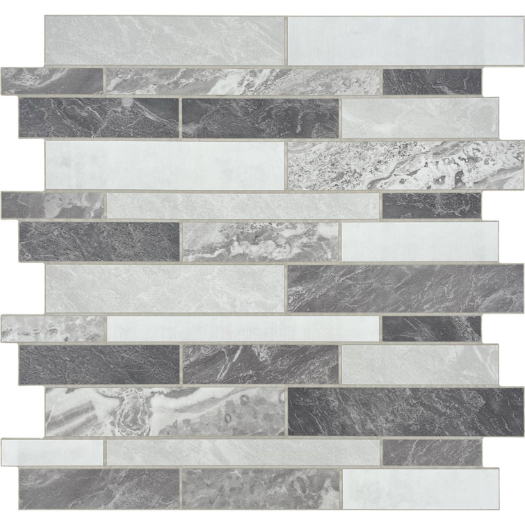 11.3'' W x 11.1'' L Engineered Stone Peel and Stick Mosaic Tile